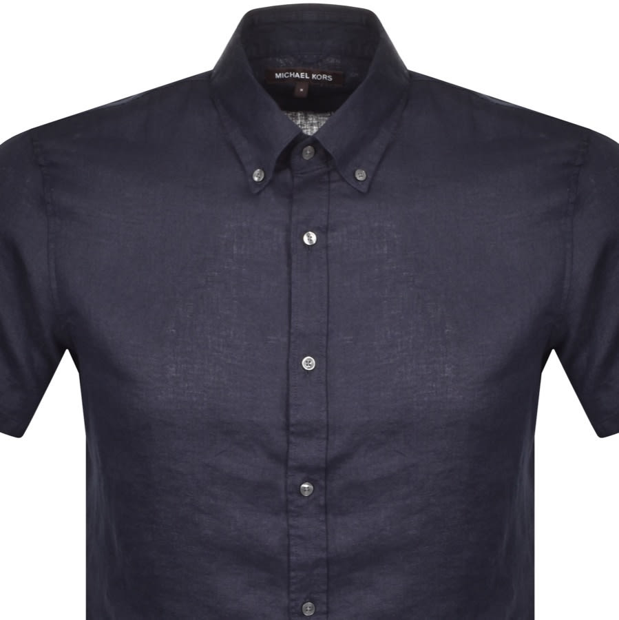 Alternative Image for ProductMichael Kors Linen Short Sleeve Shirt Navy2